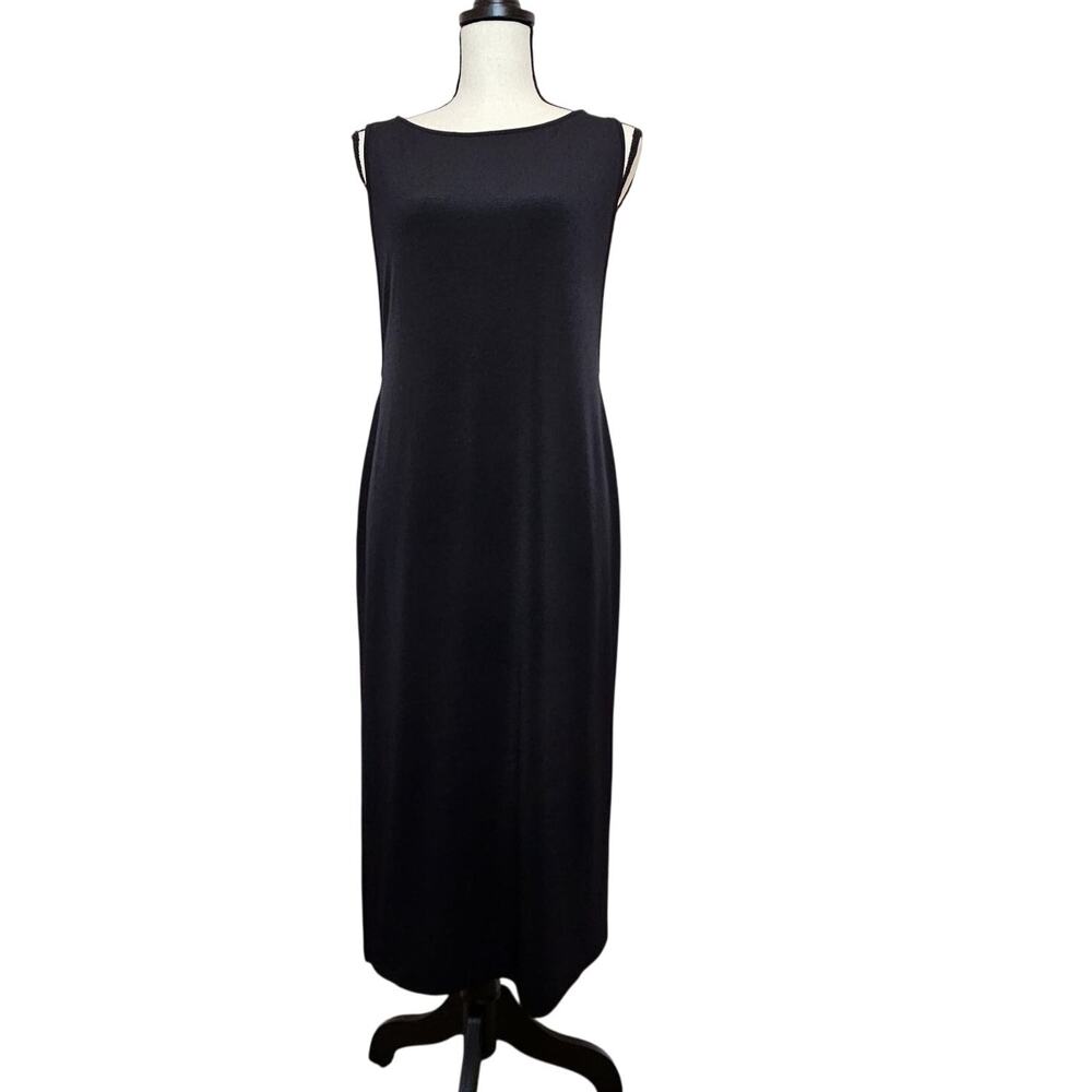 Minimalist Lagenlook Quiet Luxury Chico's Dress B/W Women's 0 Sleeveless Dress - Picture 3 of 6